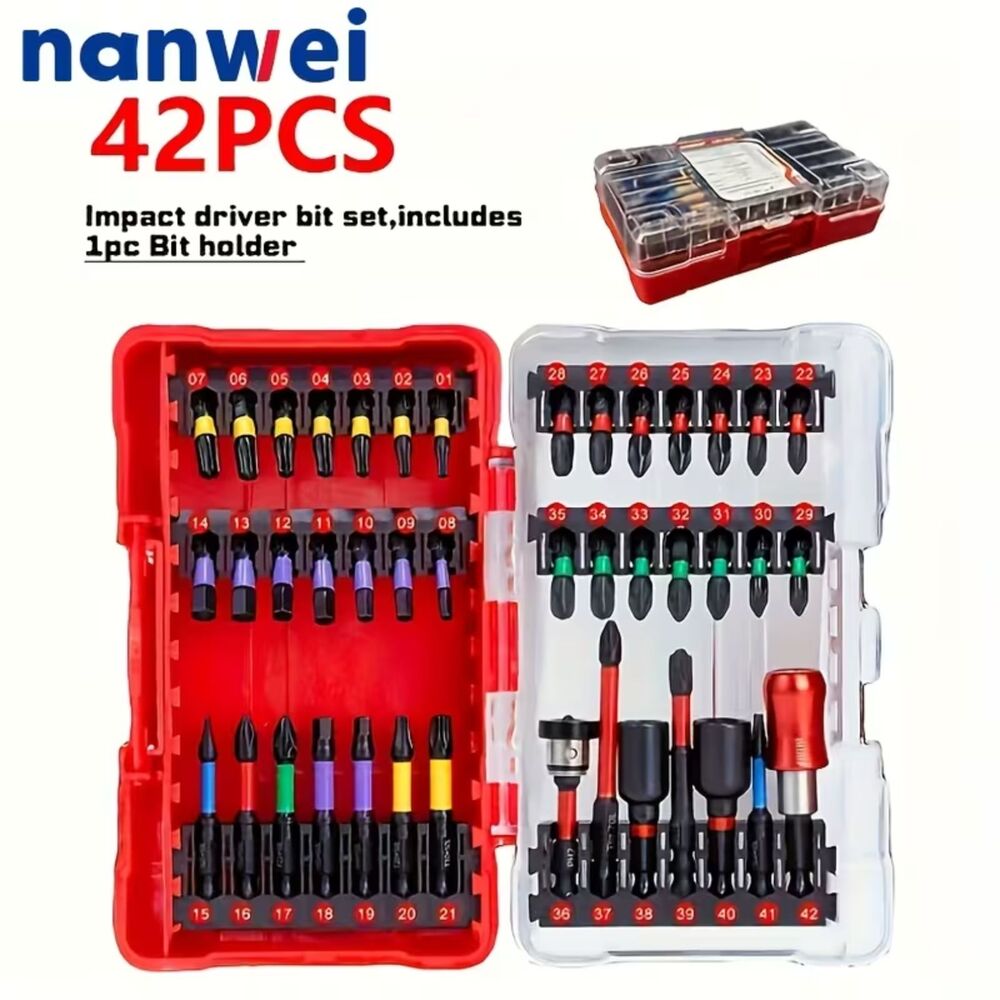 NIB Sealed 42pcs S2 Steel Magnetic Ring Positioning Impact Screwdriver Set